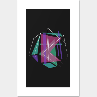 Geometric triangles pattern pastel  pink Posters and Art